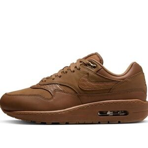 Nike Air Max 1 87’ Premium Brown Leather and Suede Monochrome Sneakers